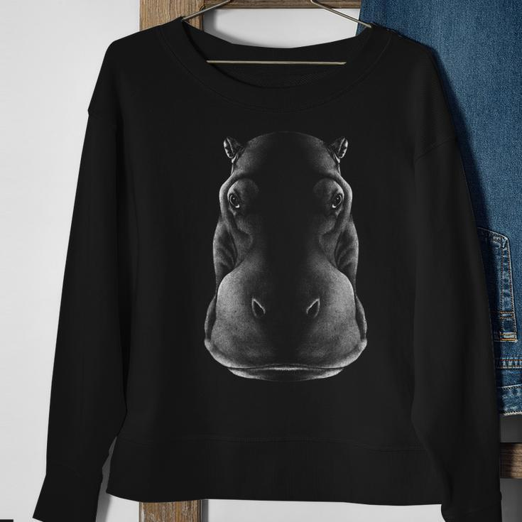 Künstler Tier Flußpferd Lustiges Hippo Nilpferd Sweatshirt Geschenke für alte Frauen