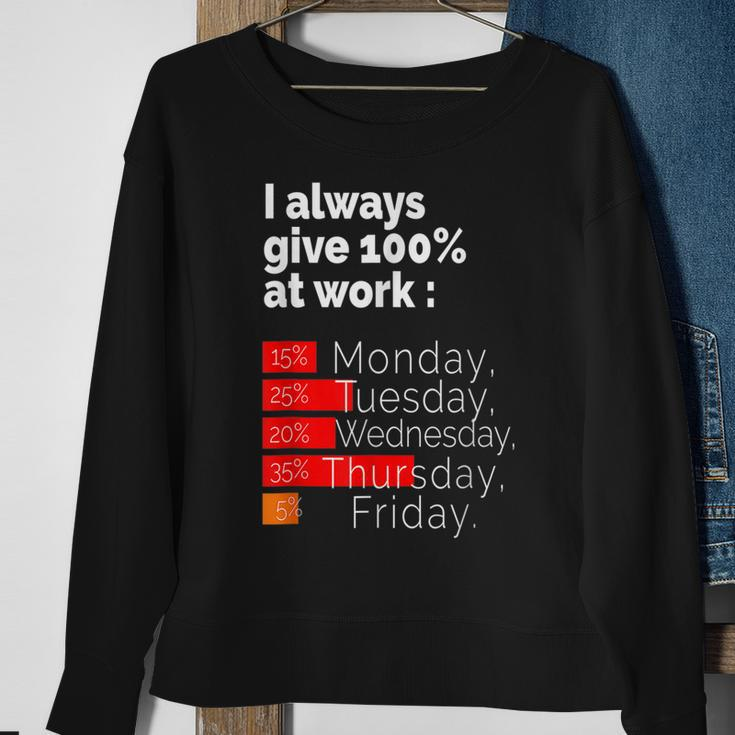 Labor Day For Men Women I Always Give 100 At Work Men Women Sweatshirt Graphic Print Unisex Gifts for Old Women