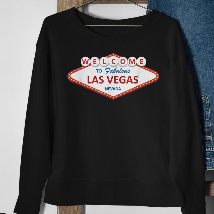 Las Vegas Sign - Nevada - Aesthetic Design - Classic Sweatshirt Gifts for Old Women