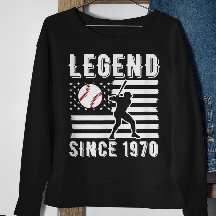 Legend Baseballspieler Seit 1970 Pitcher Strikeout Baseball Sweatshirt Geschenke für alte Frauen
