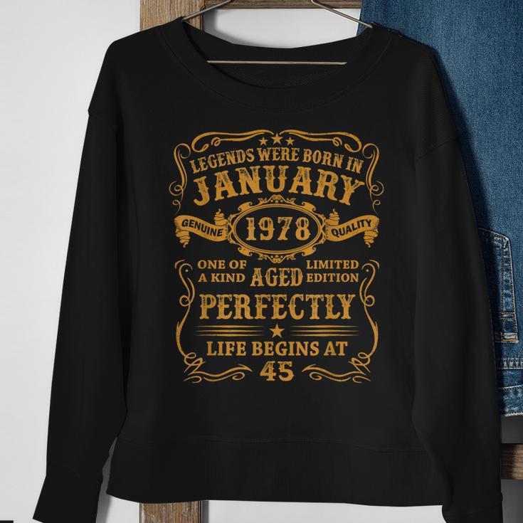 Legenden Januar 1978 Sweatshirt, 45. Geburtstag Mann Sweatshirt Geschenke für alte Frauen