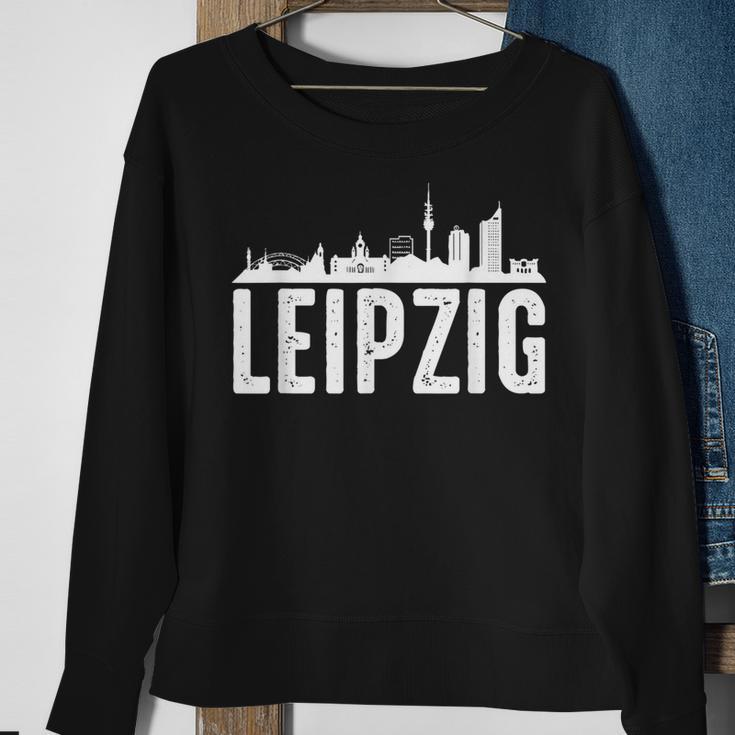 Leipzig Skyline Geschenk Stadt Für Leipziger Sweatshirt Geschenke für alte Frauen