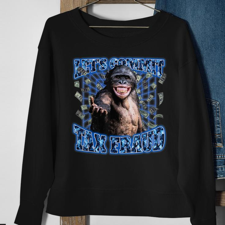 Lets Commit Tax Fraud Vintage Bootleg Rap 90S Monkey Sweatshirt Gifts for Old Women