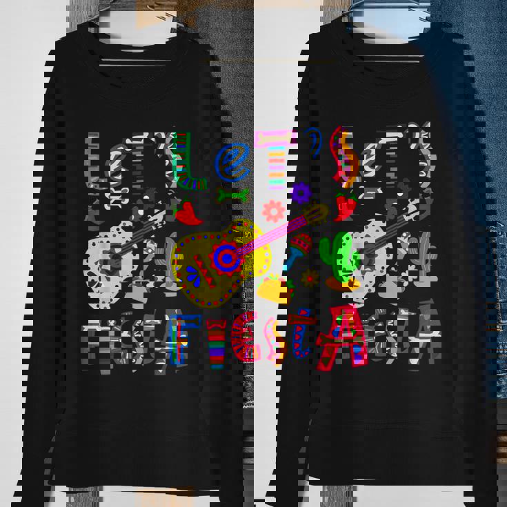 Lets Fiesta Cinco De Mayo Mexican Guitar Fiesta Sweatshirt Gifts for Old Women