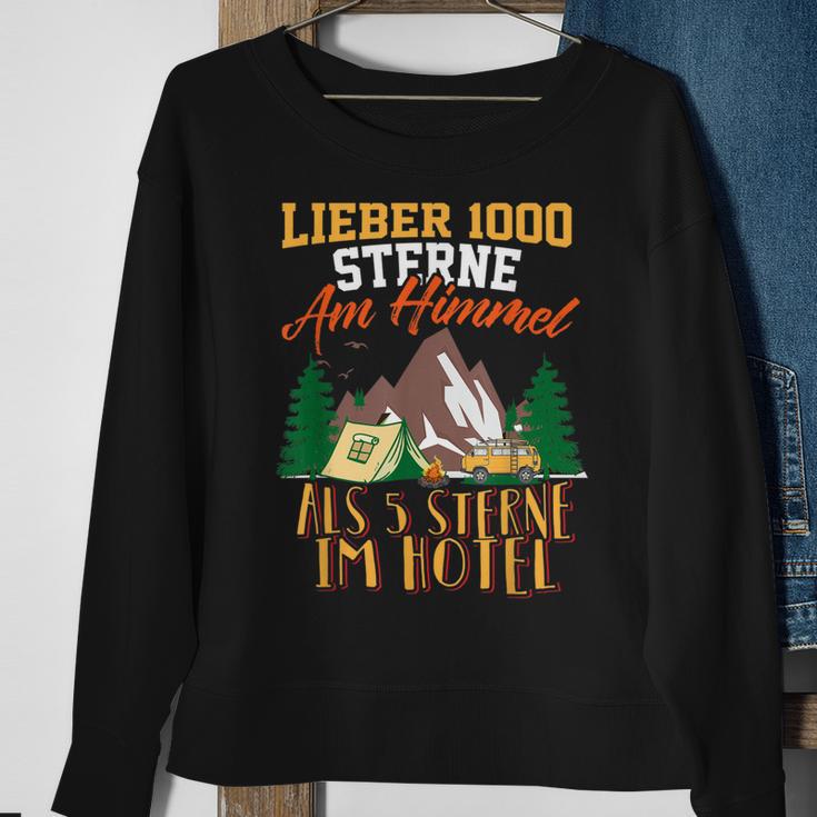 Lieber 1000 Sterne Am Himmel Als 5 Sterne Im Hotel Camper Sweatshirt Geschenke für alte Frauen