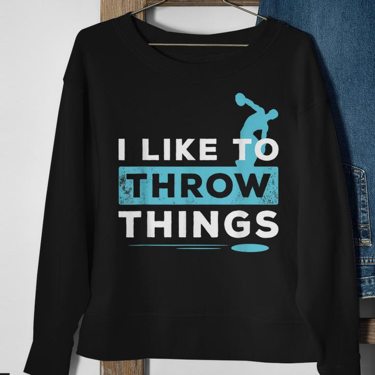 Like To Throw Things Track Field Discus Athlete Sweatshirt Gifts for Old Women