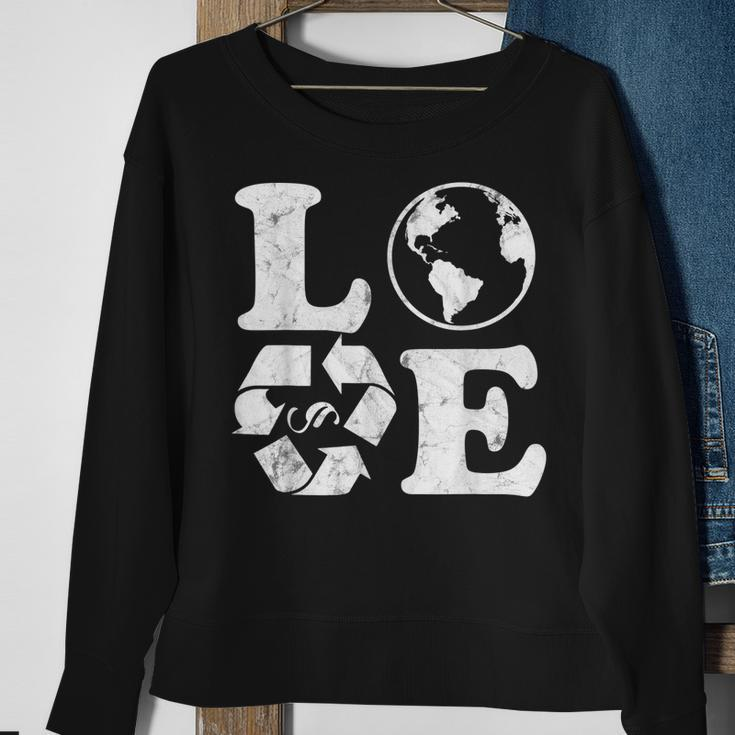 Love Earth Day 90S Vintage Recycling Earth Day Sweatshirt Gifts for Old Women