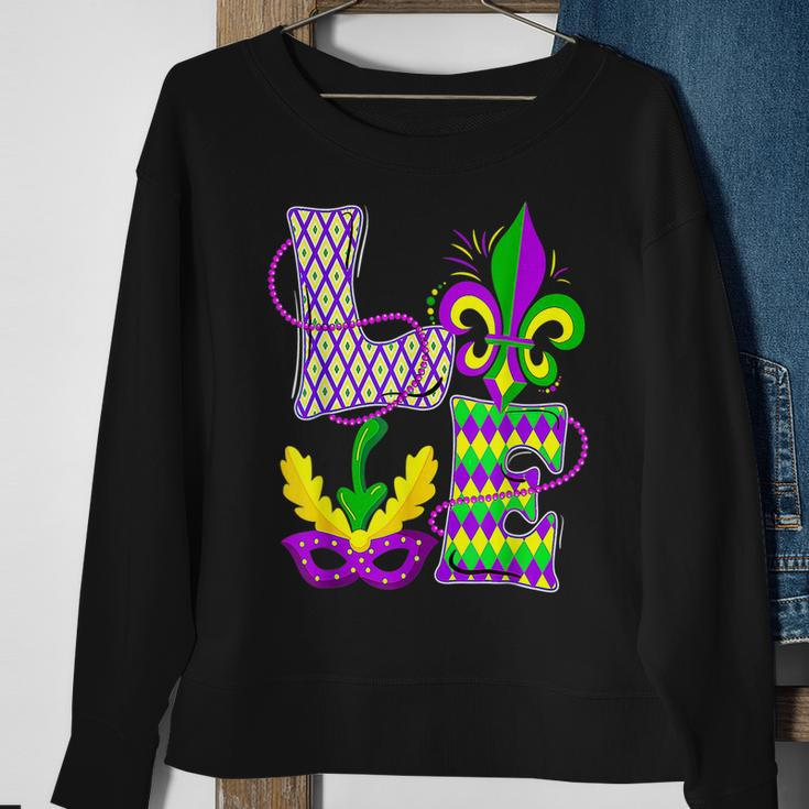 Love Mardi Gras Party Fat Tuesday Carnival Festival Sweatshirt Gifts for Old Women