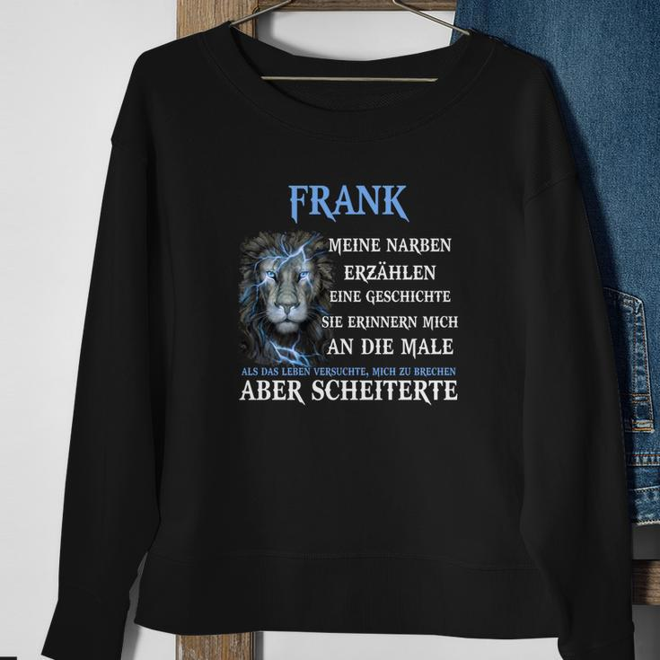 Löwenmotiv Sweatshirt mit Namen Frank, Inspirierendes Zitat Tee Geschenke für alte Frauen