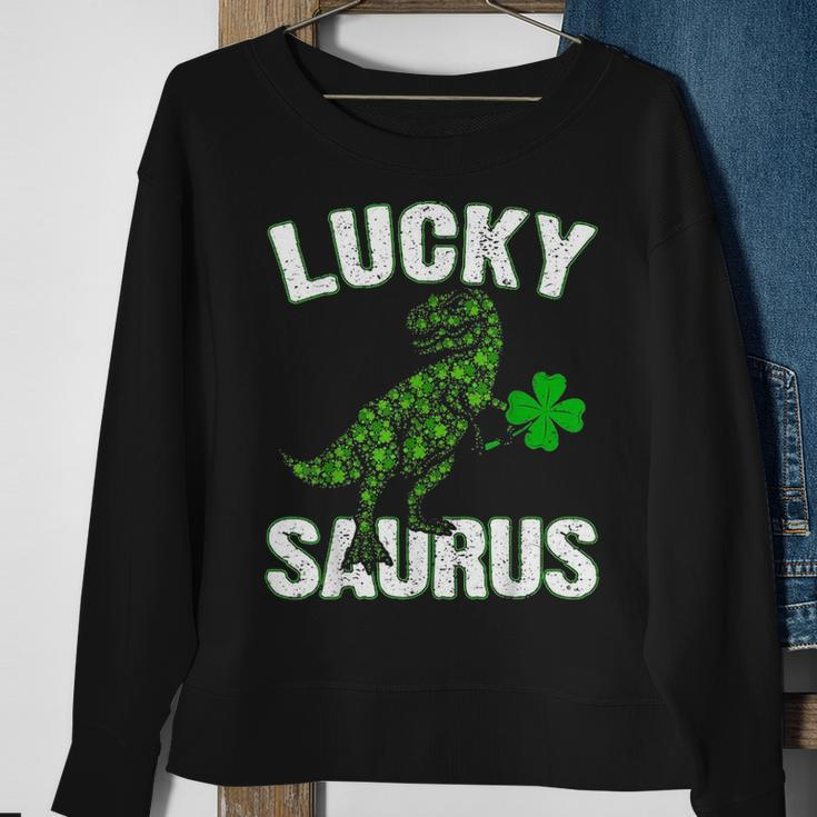 LuckyRex Saurus Clovers Shamrock St Patrick Day Gifts Sweatshirt Gifts for Old Women