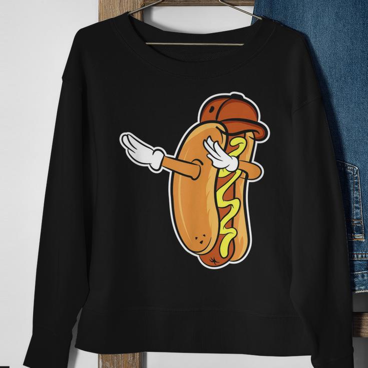 Lustiges Hot Dog Dabbing Sweatshirt, Tanzendes Würstchen Design Geschenke für alte Frauen