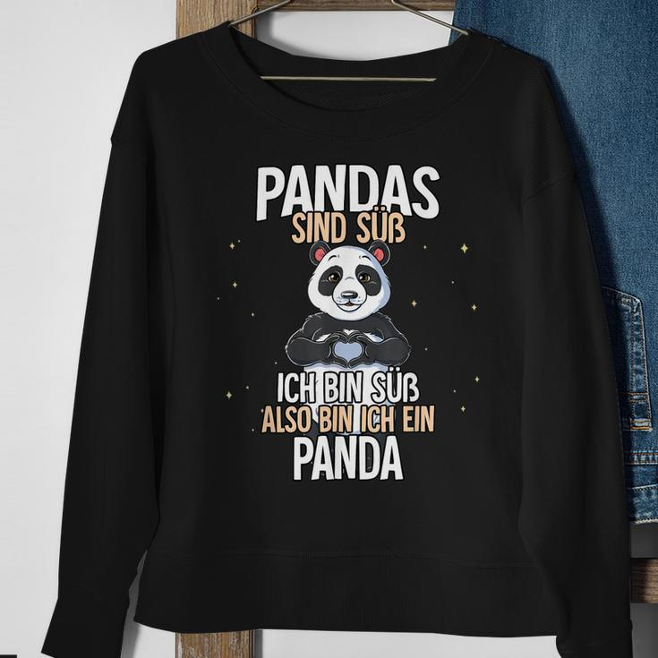 Lustiges Panda Sweatshirt: Pandas sind süß - Ich bin ein Panda - Schwarz Geschenke für alte Frauen