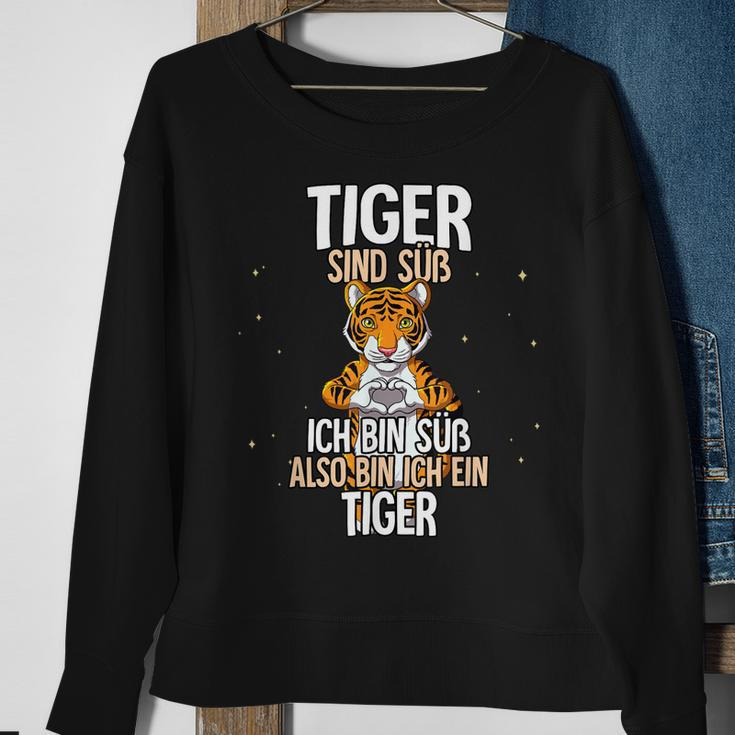 Lustiges Tiger Sweatshirt Tiger sind süß, also bin ich ein Tiger, Witziges Spruch-Sweatshirt Geschenke für alte Frauen