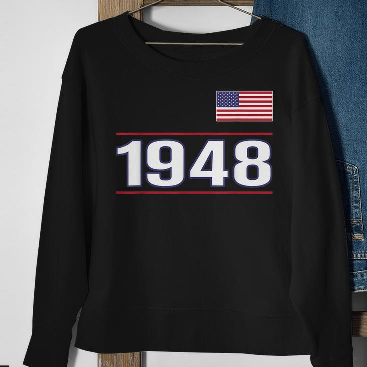 Made in 1948 Sweatshirt mit Amerikanischer Flagge, Vintage Geburtstag Geschenke für alte Frauen