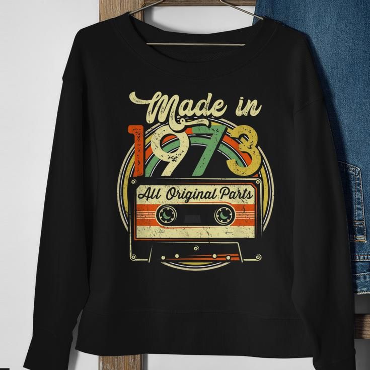 Made In 1973 48Th Birthday Gifts Cassette Tape Vintage Sweatshirt Gifts for Old Women