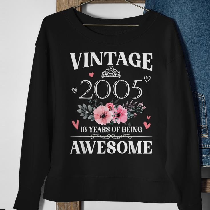 Made In 2005 18 Year Old 18Th Birthday Gift For Girl Women Sweatshirt Gifts for Old Women