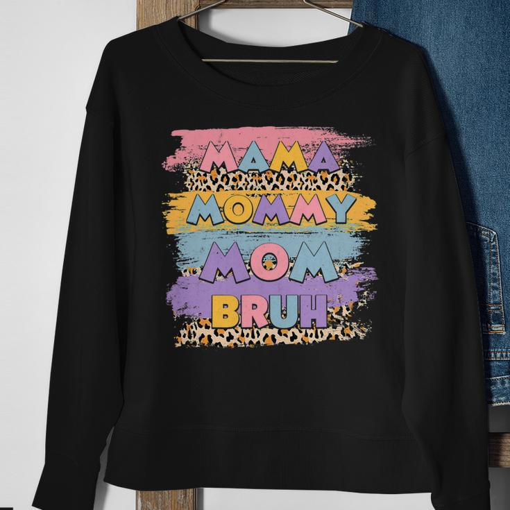 Mama Mommy Mom Bruh Leopard Boho Happy Mother Day Family Sweatshirt Gifts for Old Women