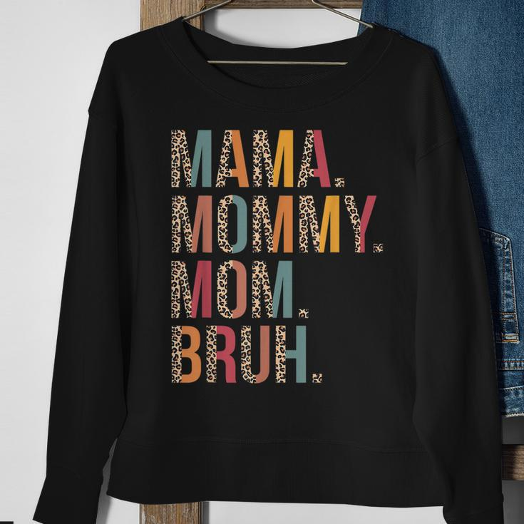 Mama Mommy Mom Bruh Mommy And Me Leopard Mothers Day Gifts Sweatshirt Gifts for Old Women