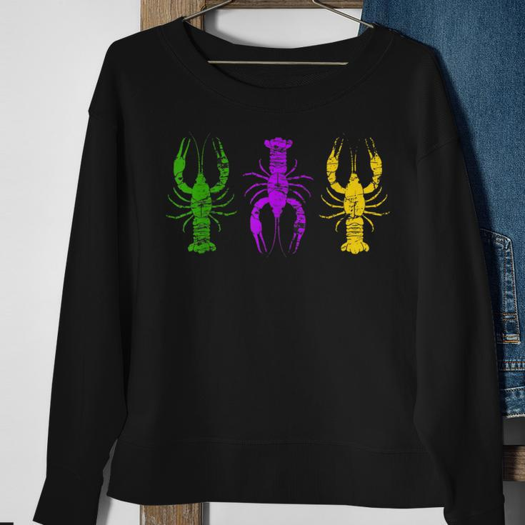 Mardi Gras Crawfish Jester Hat Bead New Orleans Gifts  Sweatshirt Gifts for Old Women