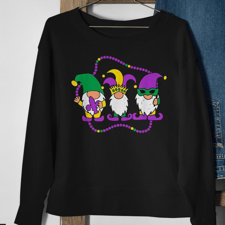 Mardi Gras Gnomes Holding Mask Love Mardi Gras Gnome 2023 V2 Sweatshirt Gifts for Old Women