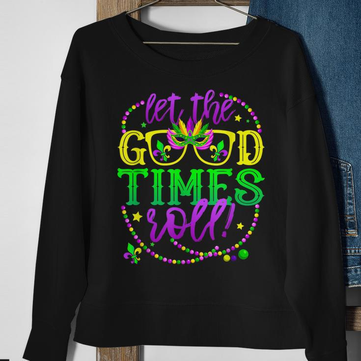 Mardi Gras Let The Good Times Roll Fleur De Lis Sweatshirt Gifts for Old Women