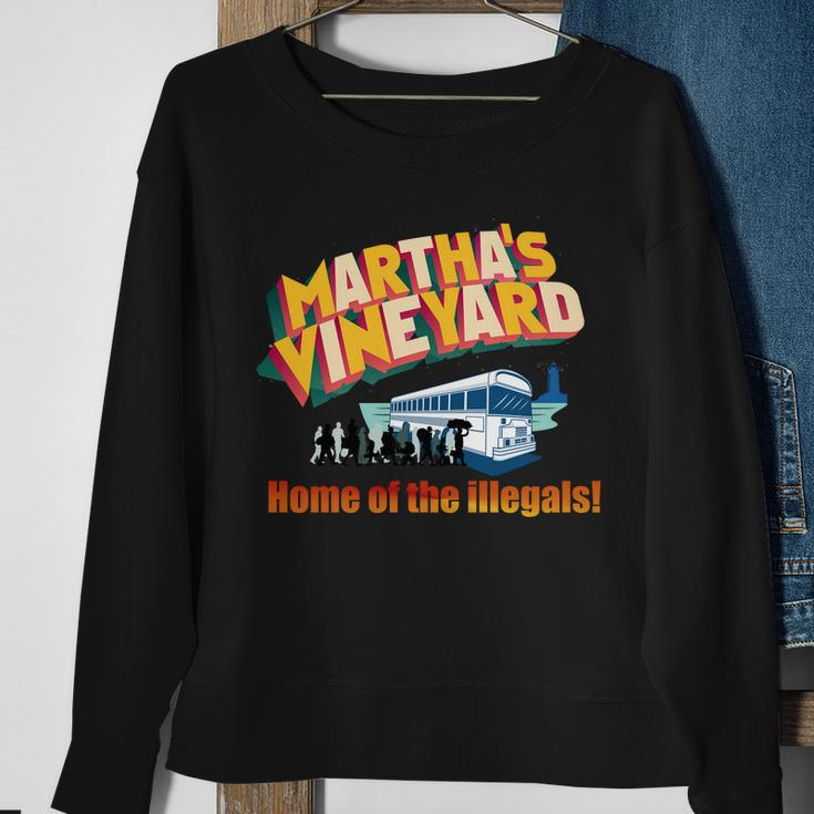 Marthas Vineyard Home Of The Illegals Funny Sweatshirt Gifts for Old Women