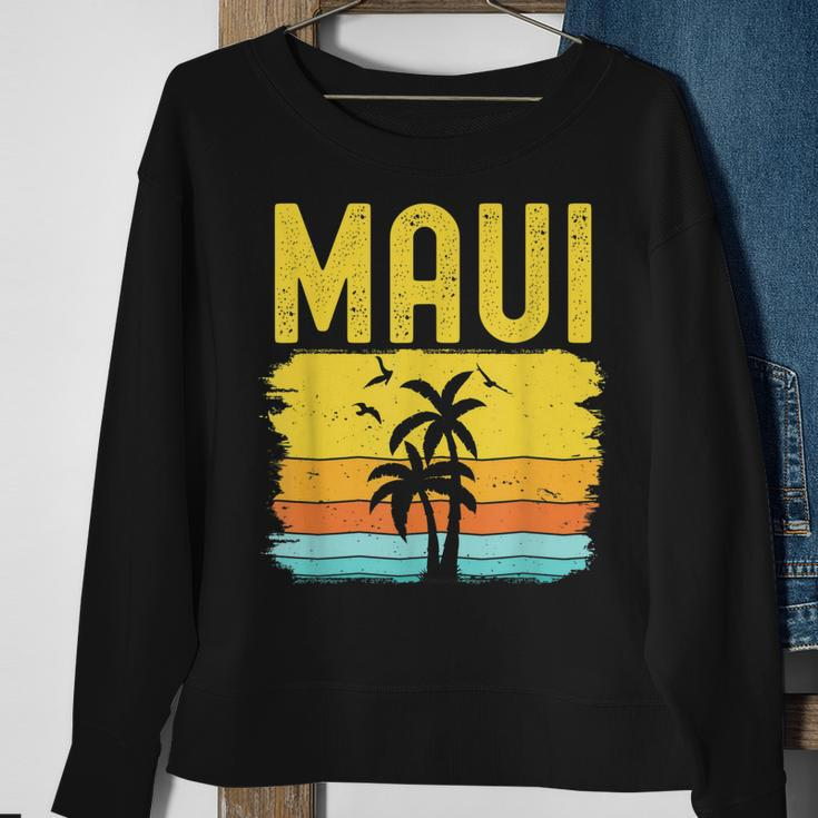 Maui Beach Hawaii Summer Vacation Hawaiian Sunset Vintage Sweatshirt Gifts for Old Women