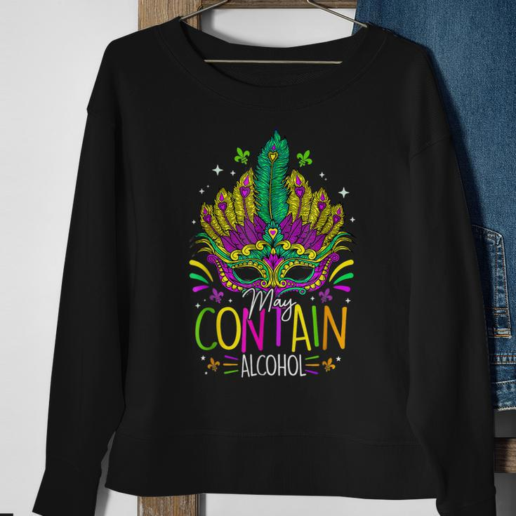May Contain Alcohol Funny Mardi Gras Parade Costume Sweatshirt Gifts for Old Women