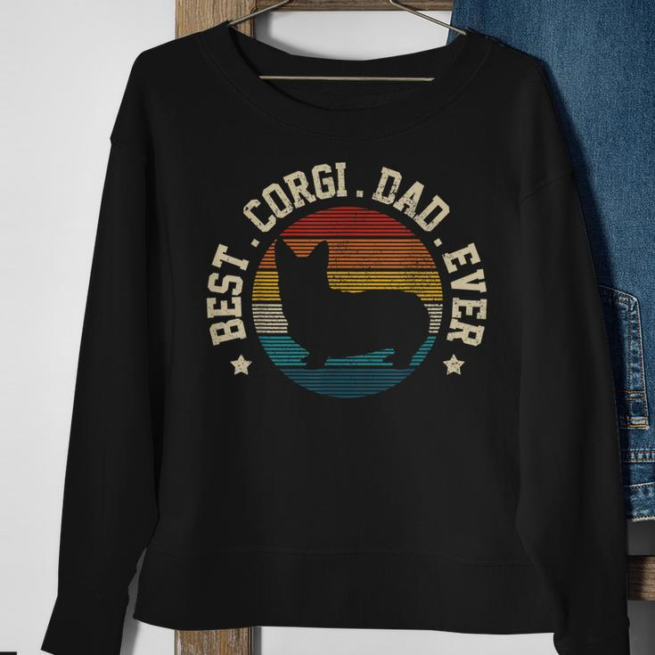 Mens Best Corgi Dad Ever Vintage Funny Cute Corgi Dog Gift Sweatshirt Gifts for Old Women