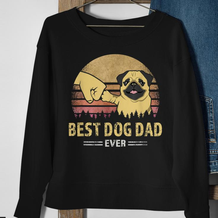 Mens Best Dog Dad Ever Pug Retro Design Proud Vintage Puppy Lover Sweatshirt Gifts for Old Women