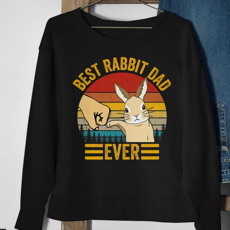 Mens Best Rabbit Dad Ever Vintage Rabbit Lover Best Bunny Dad Eve Sweatshirt Gifts for Old Women