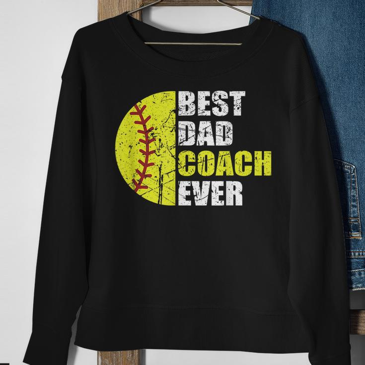 Mens Best Softball Dad Coach Ever Retro Father Softball Coach Dad Sweatshirt Gifts for Old Women