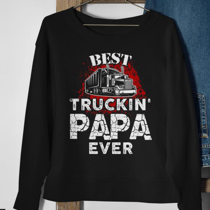 Mens Best Truckin Papa Ever Trucker Grandpa Sweatshirt Gifts for Old Women