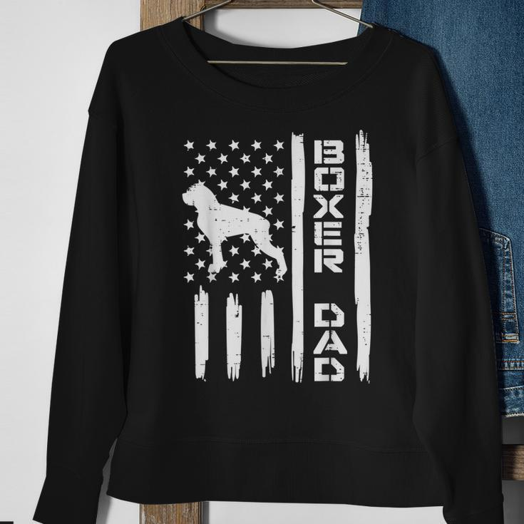 Mens Boxer Dad Us Flag Vintage Patriotic Dog Lover Owner Men Gift Sweatshirt Gifts for Old Women