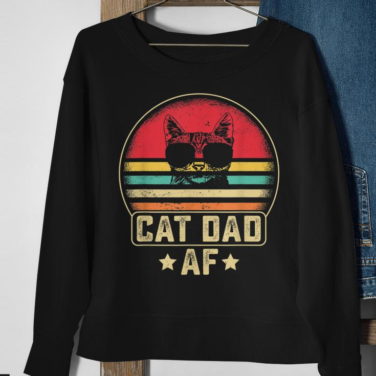 Mens Cat Dad Af Funny Daddy Fathers Day Vintage Cute Cat Lover Sweatshirt Gifts for Old Women