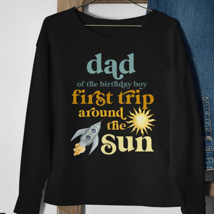 Mens Dad Outer Space 1St Birthday First Trip Around The Sun Baby Sweatshirt Gifts for Old Women