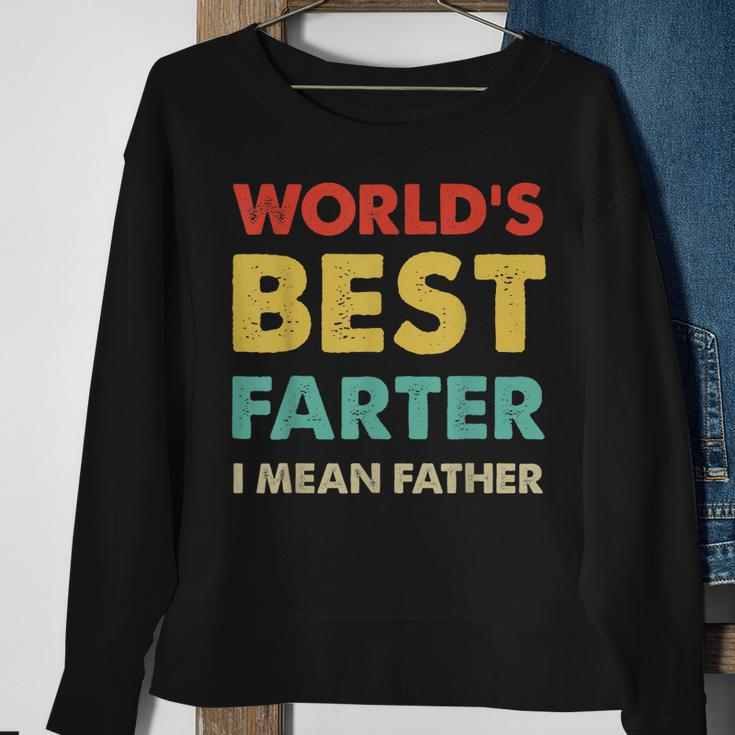 Mens Fathers Day Retro Dad Worlds Best Farter I Mean Father Sweatshirt Gifts for Old Women
