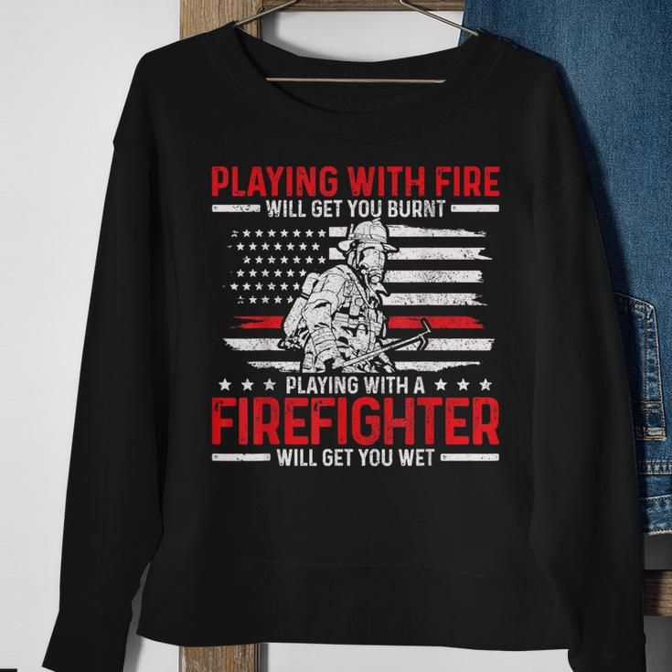 Mens Firefighter Funny Quote Fireman Patriotic Fire Fighter Gift Sweatshirt Gifts for Old Women