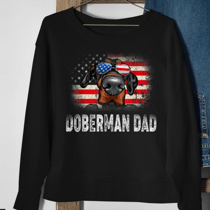 Mens Fun Doberman Dad American Flag Father’S Day Bbnk Sweatshirt Gifts for Old Women