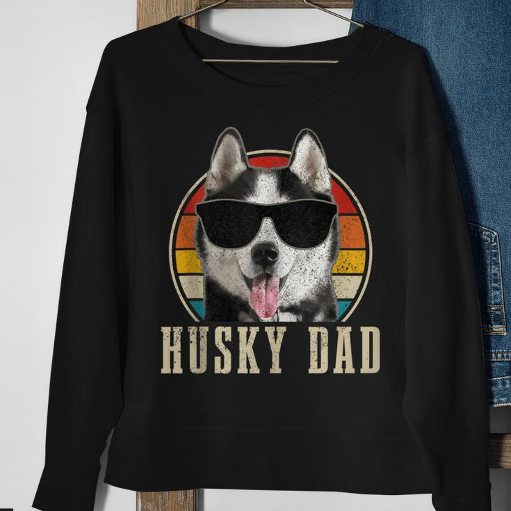 Mens Husky Dad Funny Dog Sunglasses Vintage Siberian Husky Sweatshirt Gifts for Old Women