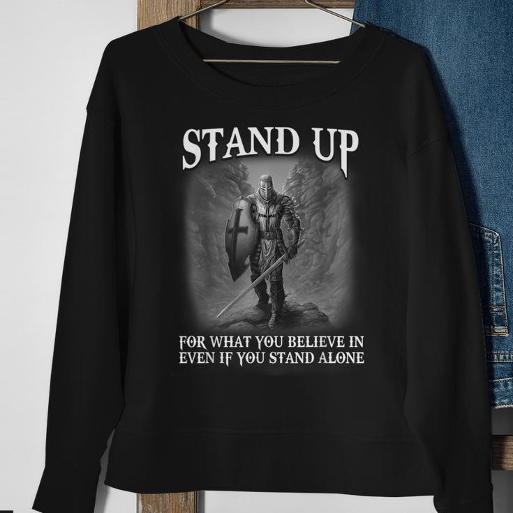 Mens Knight Templar Christian Warrior Standing Up For Believe In Men Women Sweatshirt Graphic Print Unisex Gifts for Old Women