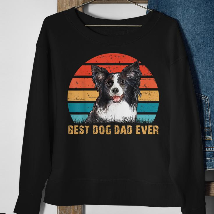 Mens Mens Quote Best Dog Dad Ever Vintage Border Collie Sweatshirt Gifts for Old Women