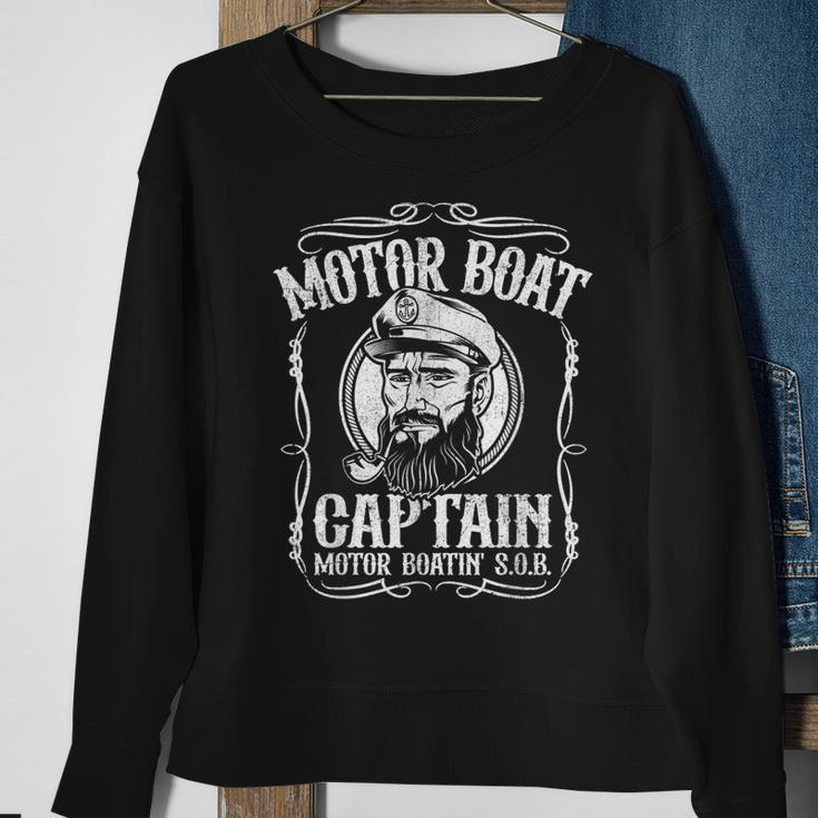 Mens Motor Boat Captain Funny Pontoon Boating Motor Boatin Lake Sweatshirt Gifts for Old Women