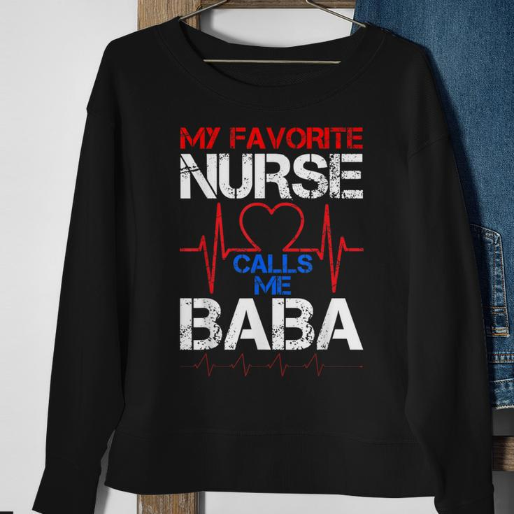 Mens My Favorite Nurse Calls Me Baba Cool Vintage Nurse Dad Sweatshirt Gifts for Old Women