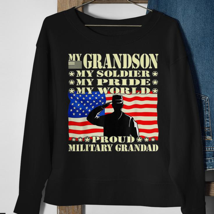 Mens My Grandson My Soldier Hero Proud Military Grandad Gifts Sweatshirt Gifts for Old Women