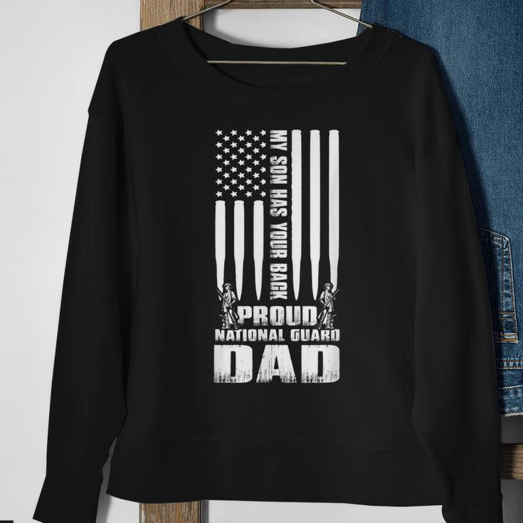 Mens My Son Has Your Back Proud National Guard Dad Army Dad Sweatshirt Gifts for Old Women