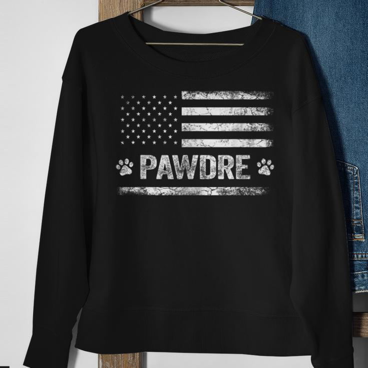 Mens Pawdre Best Dog Dad Ever Us Flag Dog Paw Tee Dog Lover Sweatshirt Gifts for Old Women