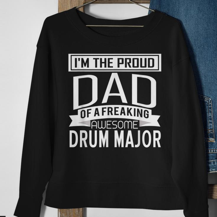 Mens Proud Dad Awesome Drum Major Marching Band Fathers Gift Men Women Sweatshirt Graphic Print Unisex Gifts for Old Women