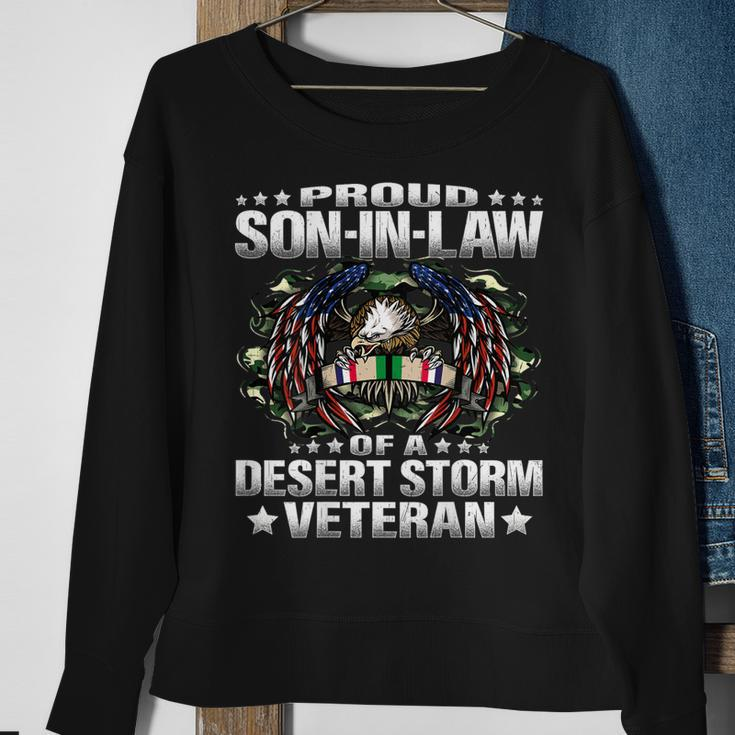 Mens Proud Son-In-Law Of A Desert Storm Veteran Vets Family Gift Men Women Sweatshirt Graphic Print Unisex Gifts for Old Women