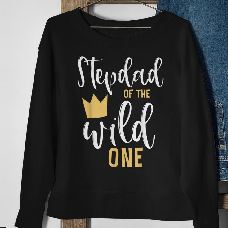 Mens Stepdad Of The Wild One 1St Birthday First Thing Matching Sweatshirt Gifts for Old Women